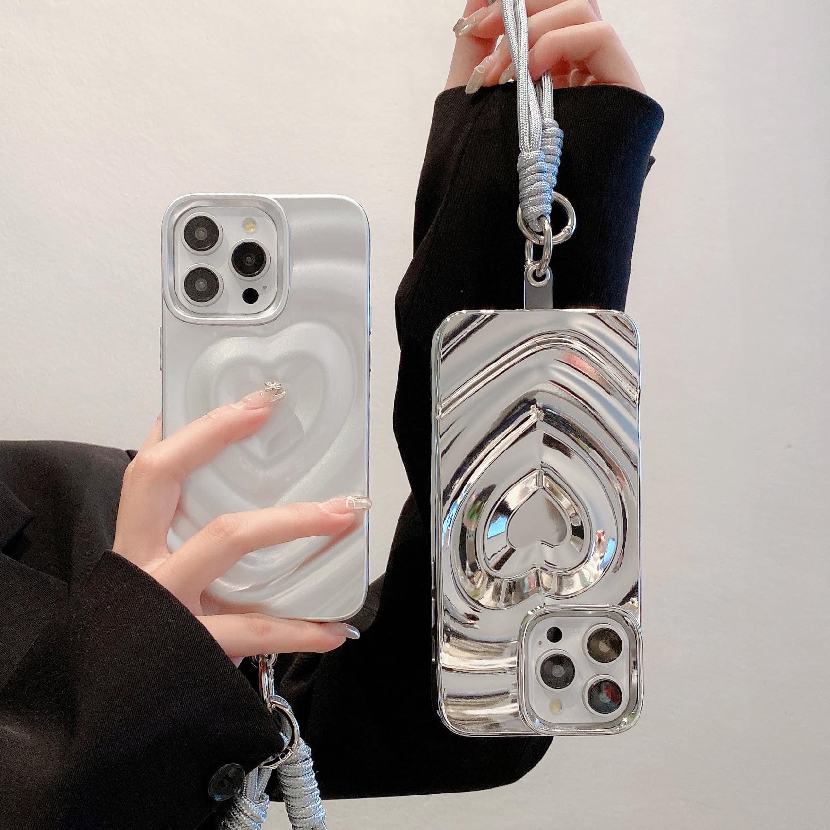 iPhone 15 Pro ハート型ケース グレー Amazon.co.jp: iPhone 15 Pro ハート型心電図 グレー